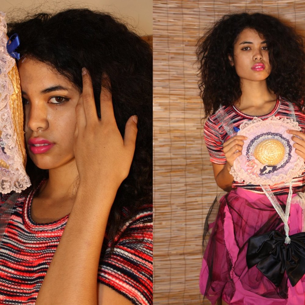 Pink Tulle and White Black Mixed Media Skirt